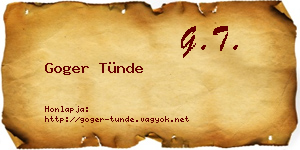 Goger Tünde névjegykártya